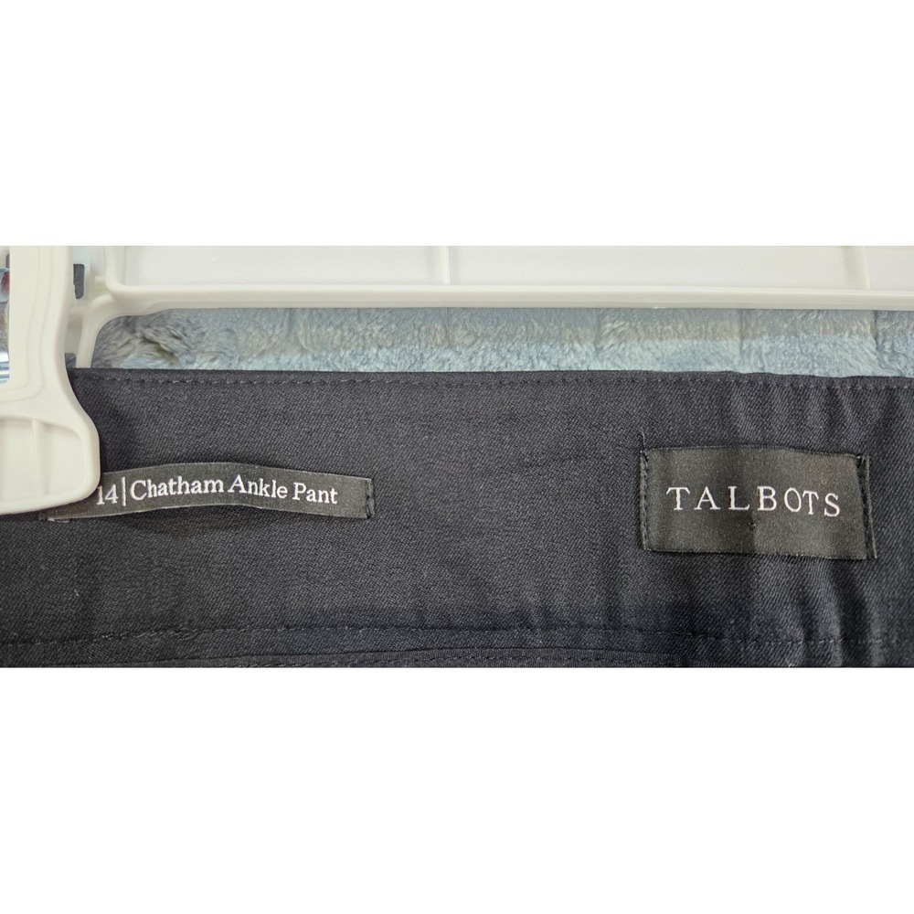 Talbots Pant Women's Size 14 Black Pockets Flat Front Chatham Ankle Side Zipper - Picture 4 of 8